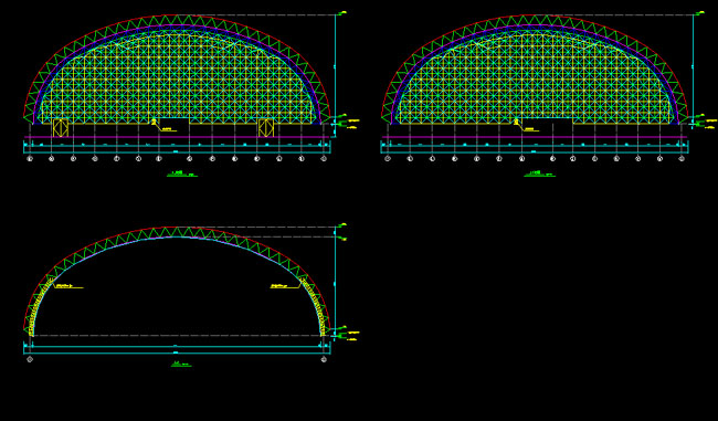 巩义跨度110米，拱高35_7米煤棚网架